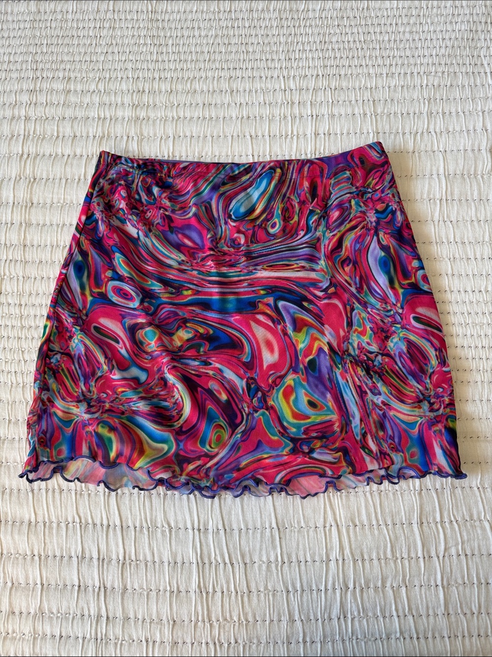 SHEIN Pink Multicolor Swirl Mini Skirt